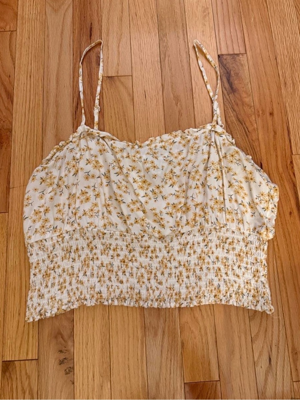 American Eagle Outfitters Cream Cami with Mustard Floral